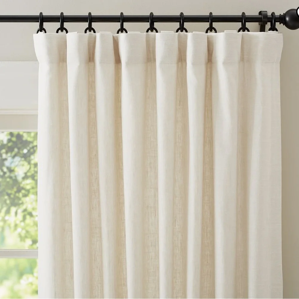 Pottery Barn Linen Blend Curtain Panels in Ivory